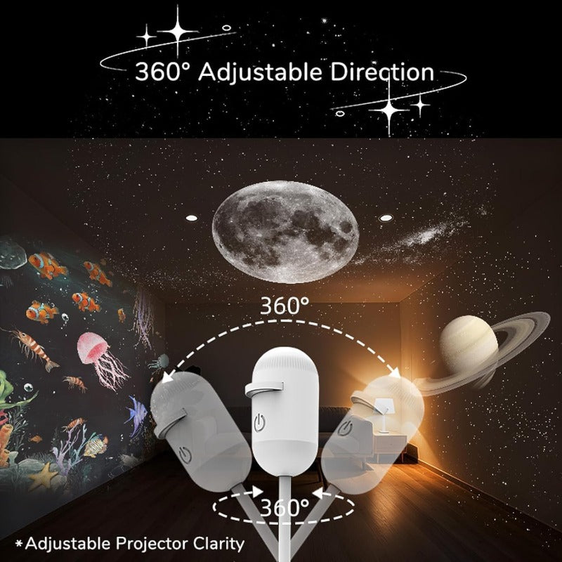 2-in-1 Galaxy Projector Lamp – Transform Your Room into a Starry Dream