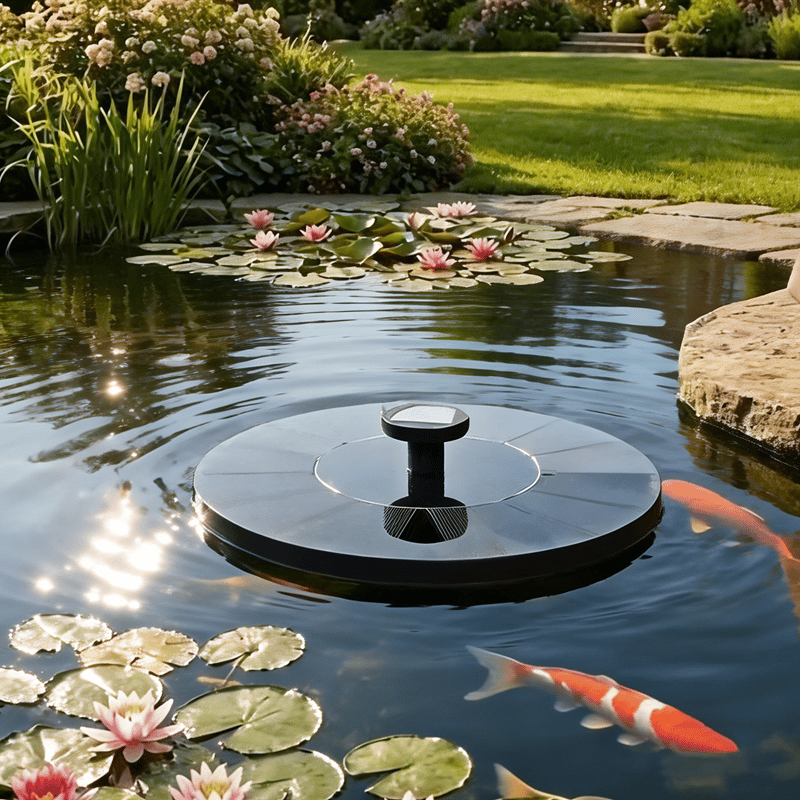Peachlife™ Solar Fountain with 6 Nozzles – Solar Powered, Rechargeable Battery, LED Option