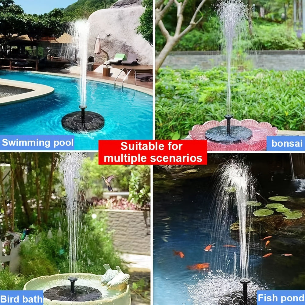 Peachlife™ Solar Fountain with 6 Nozzles – Solar Powered, Rechargeable Battery, LED Option
