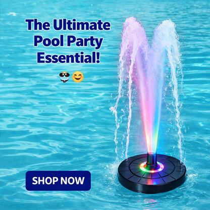 Peachlife™ Solar Fountain with 6 Nozzles – Solar Powered, Rechargeable Battery, LED Option